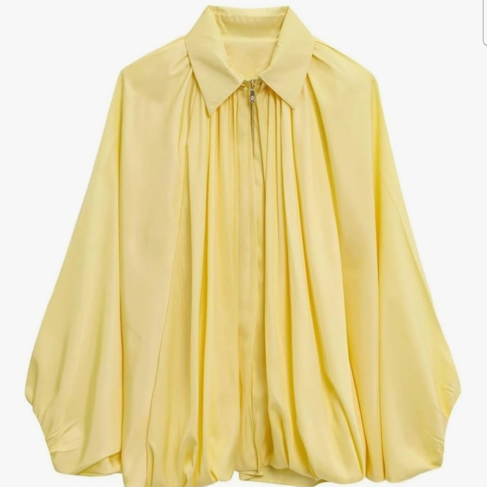 Yellow Draped Bomber Jacket